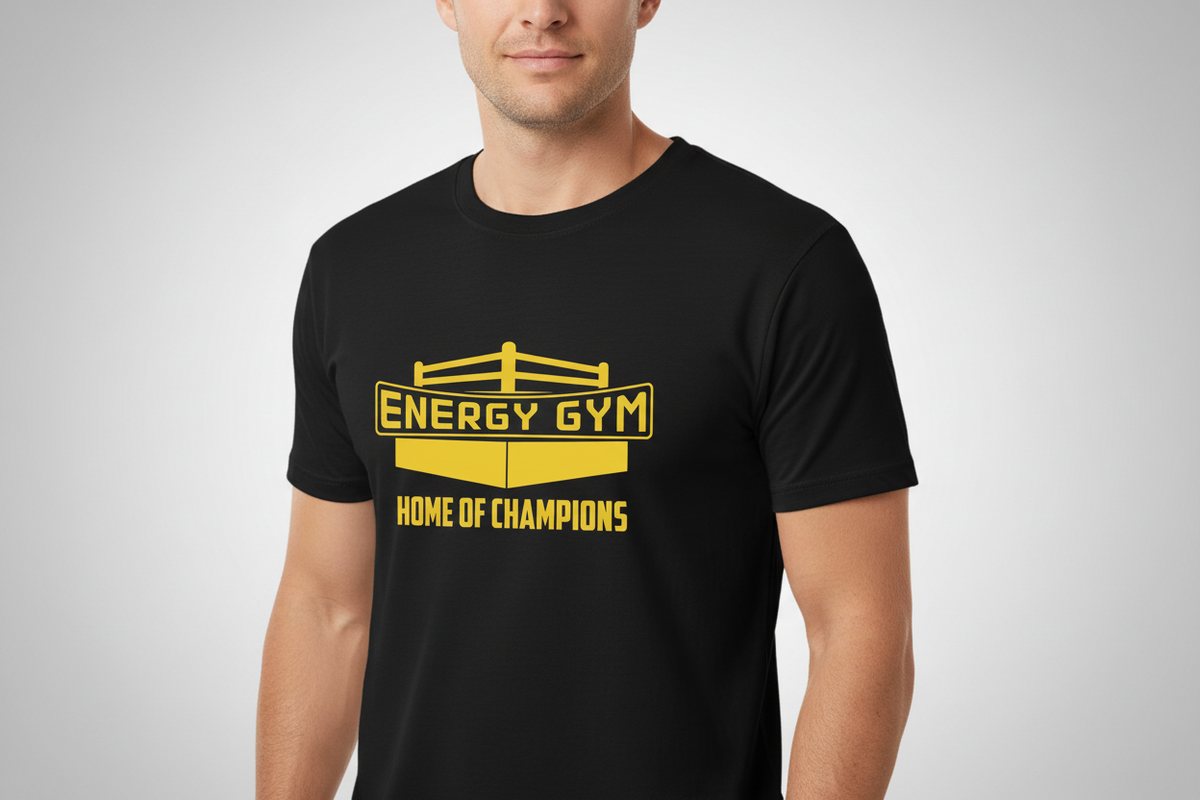 Herren-T-Shirt aus Baumwolle mit dem Logo des Energy Gym